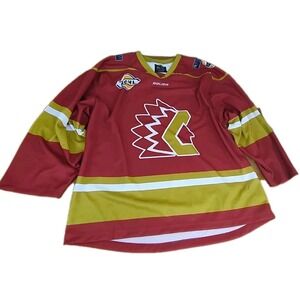 BCHL Chilliwack Chiefs Hockey Jersey Adult XL Bauer Red Gold‎ Maroon WHL Team